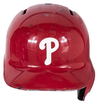 2015 Maikel Franco Rookie Season Game Used Philadelphia Phillies Batting Helmet (MLB Authenticated & JT Sports)